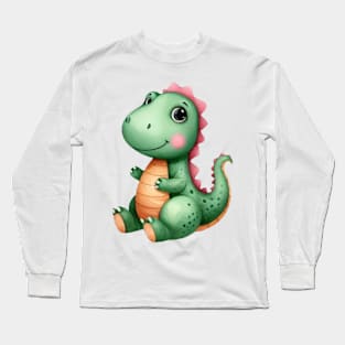 Cute Crocodile Watercolor paint Long Sleeve T-Shirt